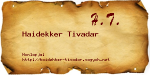 Haidekker Tivadar névjegykártya